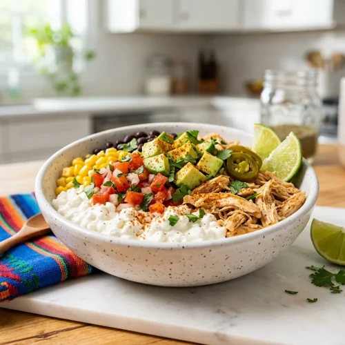 Chicken Taco Cottage Cheese Bowls