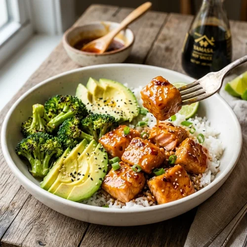 Chili Honey Garlic Salmon Bowls