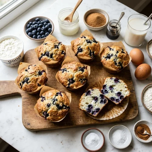 Cottage Cheese Blueberry Muffin Bowl