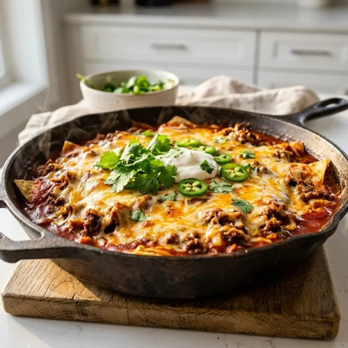 Creamy Beef Enchilada Skillet