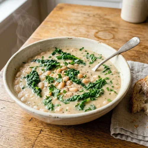 Creamy White Bean Soup with Kale