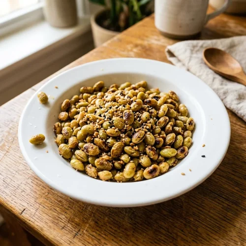 Crunchy Roasted Edamame Snack