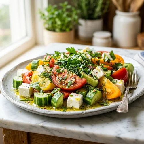 Cucumber Tomato Feta Salad