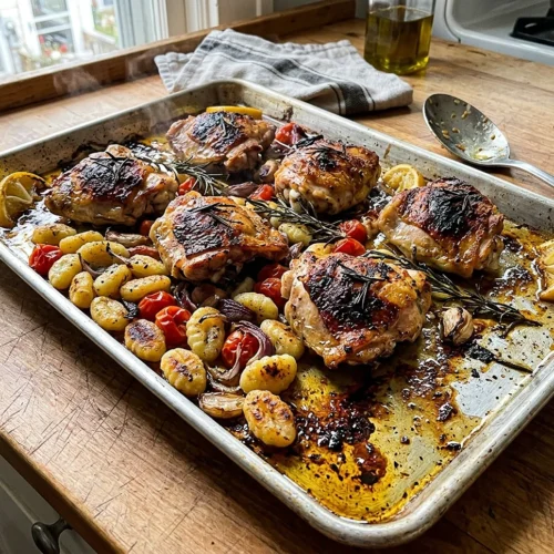Garlic Herb Chicken Sheet Pan Gnocchi