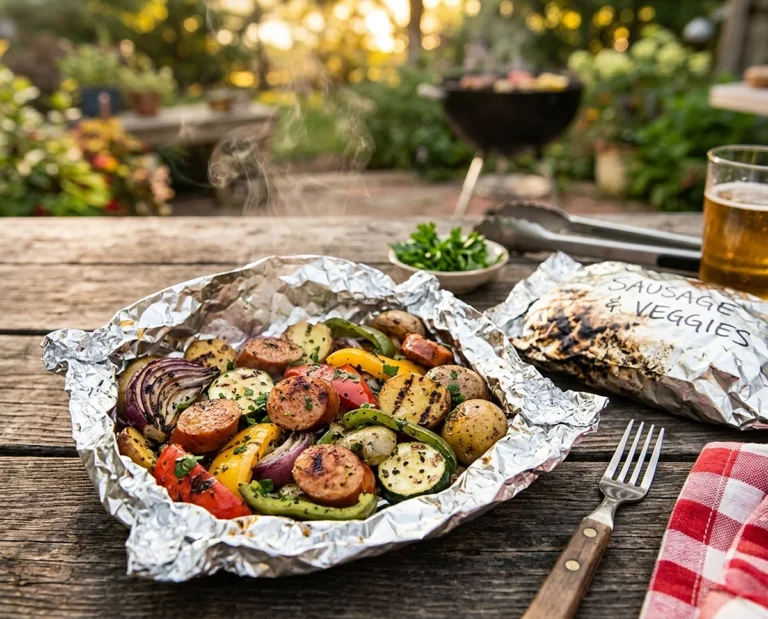 Grilled Sausage Veggie Foil Packets