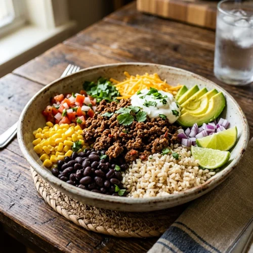 Ground Beef Protein Burrito Bowls
