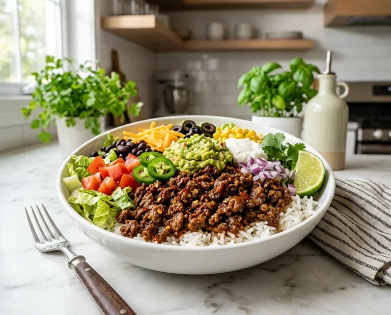 Ground Beef Taco Rice Bowls