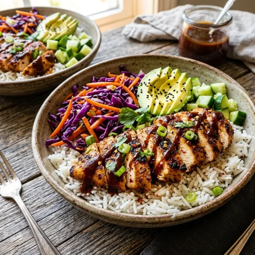 High Protein BBQ Chicken Bowls