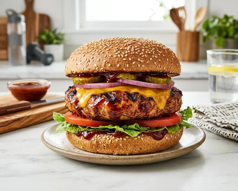 High Protein BBQ Turkey Burgers