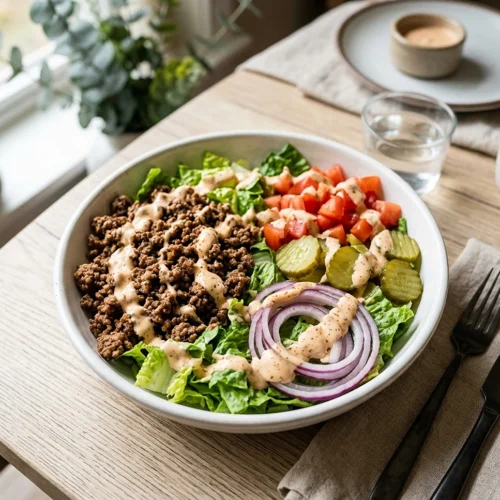 High Protein Burger Bowls