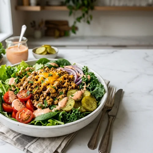 High Protein Burger Salad