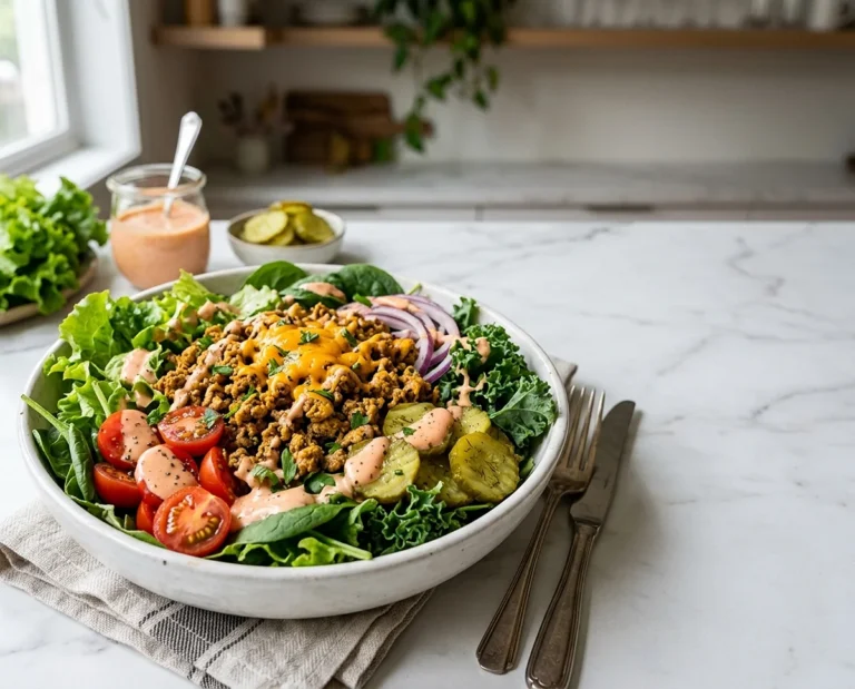 High Protein Burger Salad