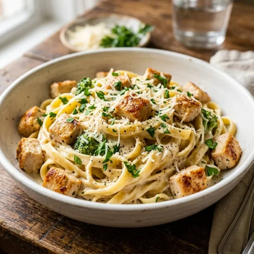High Protein Chicken Alfredo