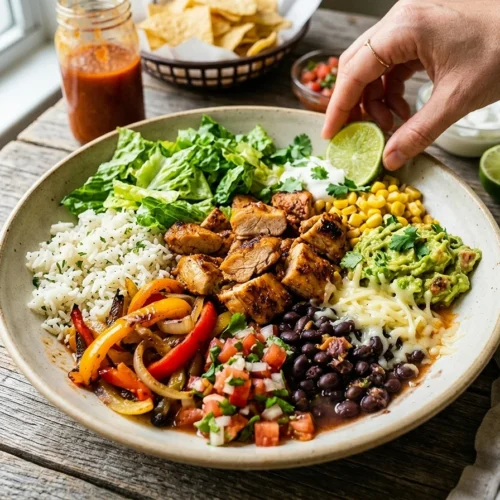 High Protein Chicken Burrito Bowls