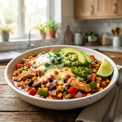 High Protein Chicken Enchilada Bowl 5 High Protein Chicken Enchilada Bowl