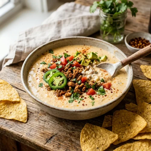 High Protein Cottage Cheese Queso Bowl 5 High Protein Cottage Cheese Queso Bowl