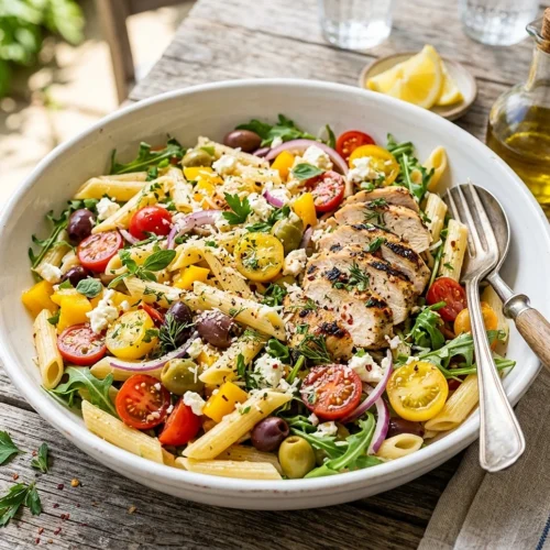 High Protein Pasta Salad with Chicken 5 High Protein Pasta Salad with Chicken