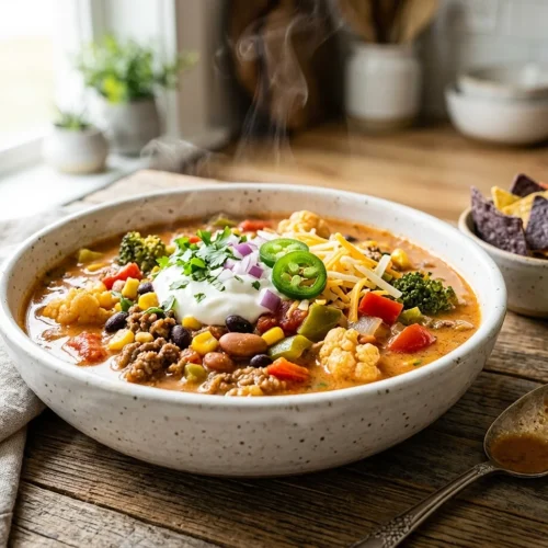 High Protein Taco Soup