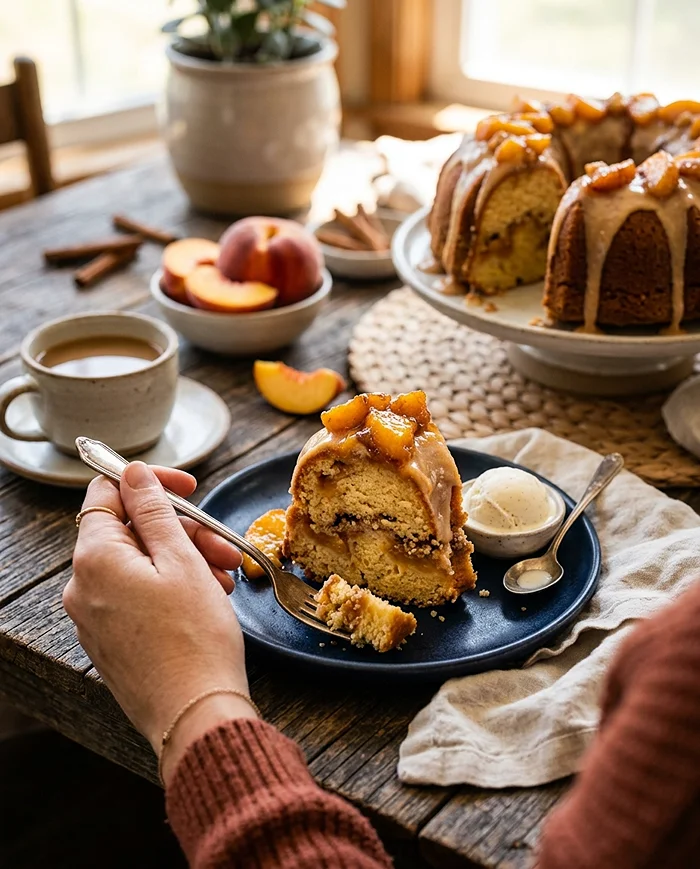 Moist Peach Bundt Cake