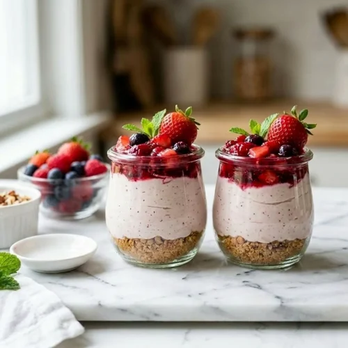 No Bake Cheesecake Cups 5 No Bake Cheesecake Cups with Fresh Berry Topping