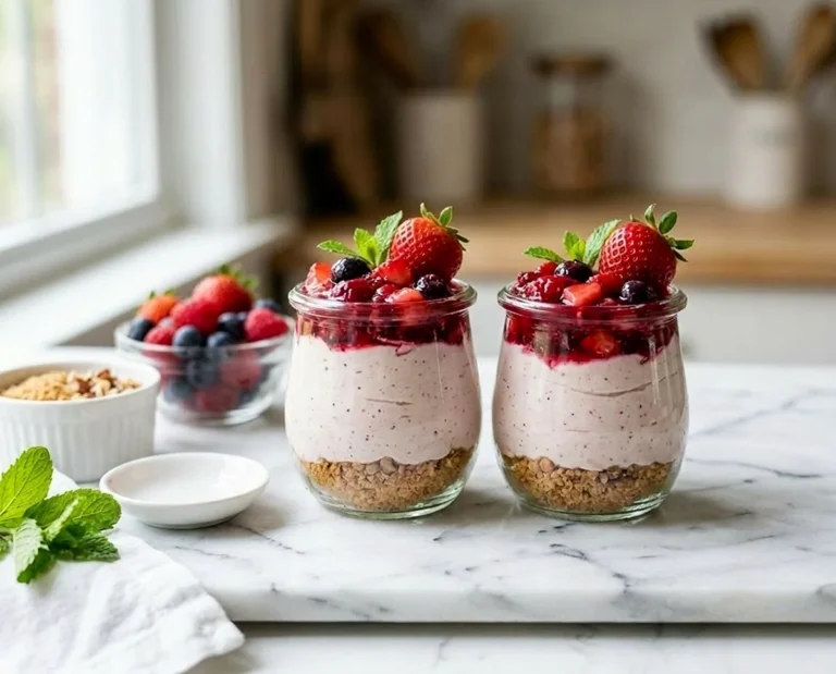 No Bake Cheesecake Cups with Fresh Berry Topping