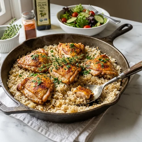 One Pan Garlic Chicken and Rice 5 One Pan Garlic Chicken and Rice