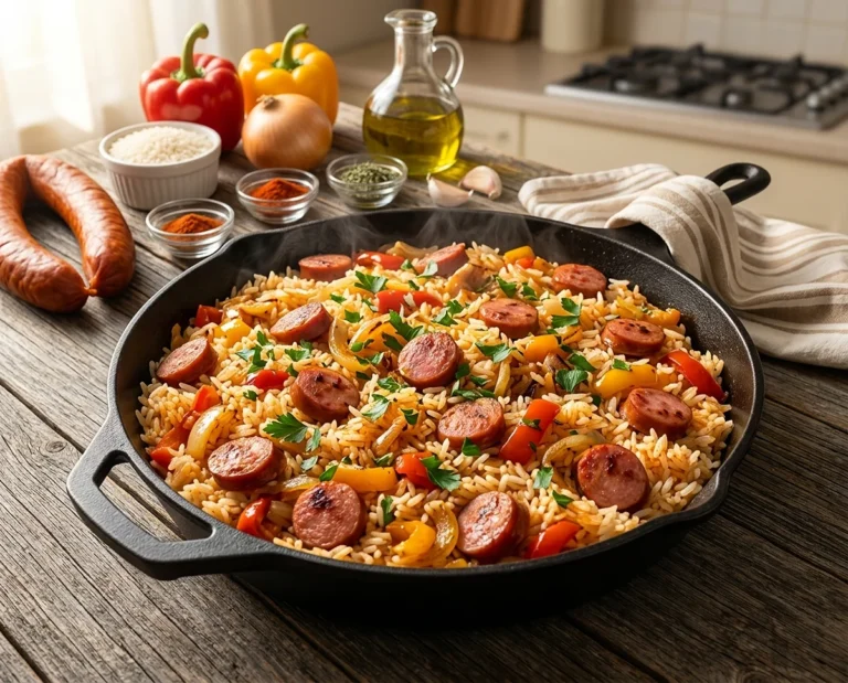 One Pan Kielbasa and Rice