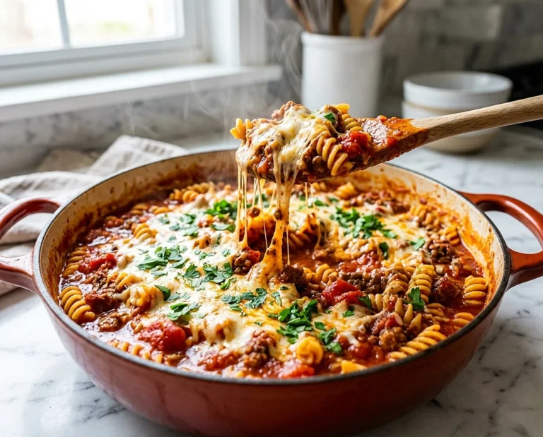 One Pot Beefy Tomato Pasta