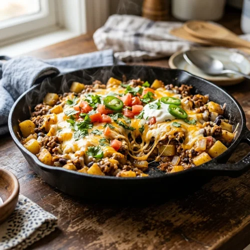 One Skillet Taco Potatoes