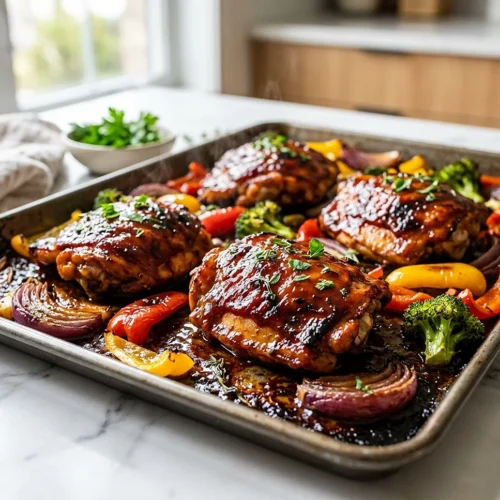 Sheet Pan BBQ Chicken Thighs 5 Sheet Pan BBQ Chicken Thighs