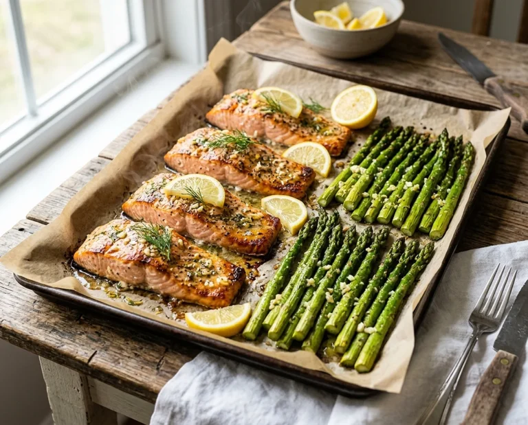 Sheet Pan Garlic Butter Salmon and Asparagus