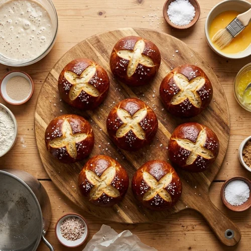 Sourdough Discard Pretzel Buns 5 Sourdough Discard Pretzel Buns