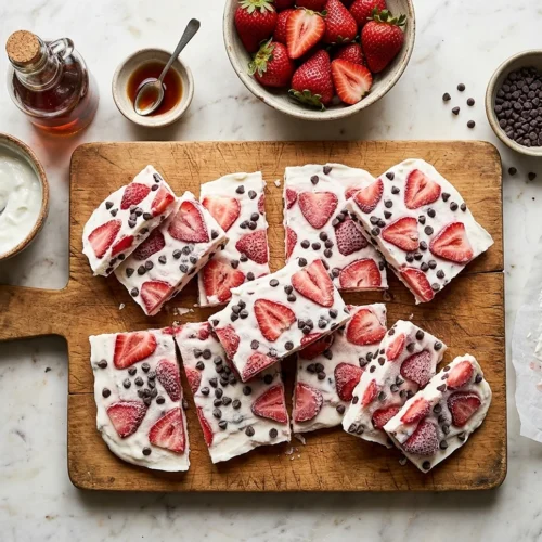 Strawberry Frozen Yogurt Bark