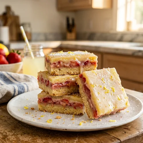 Strawberry Lemonade Cookie Bars