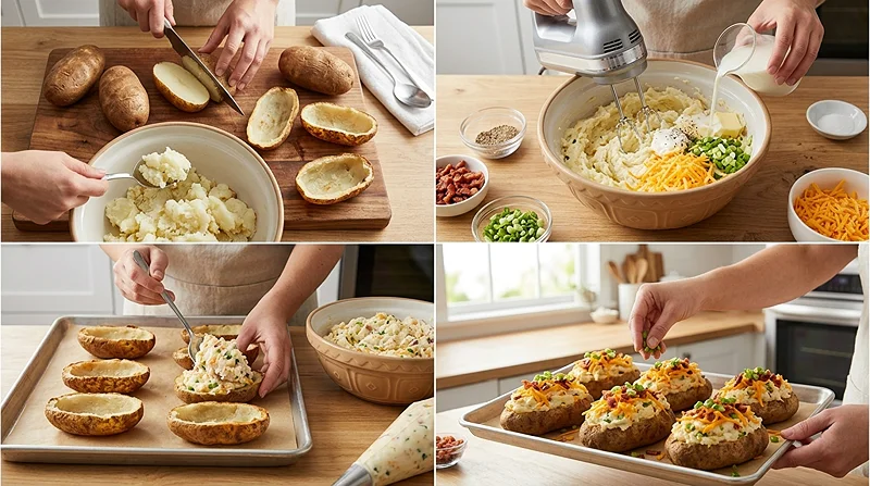 Twice Baked Potato Recipe 3 Stuffed Baked Potatoes