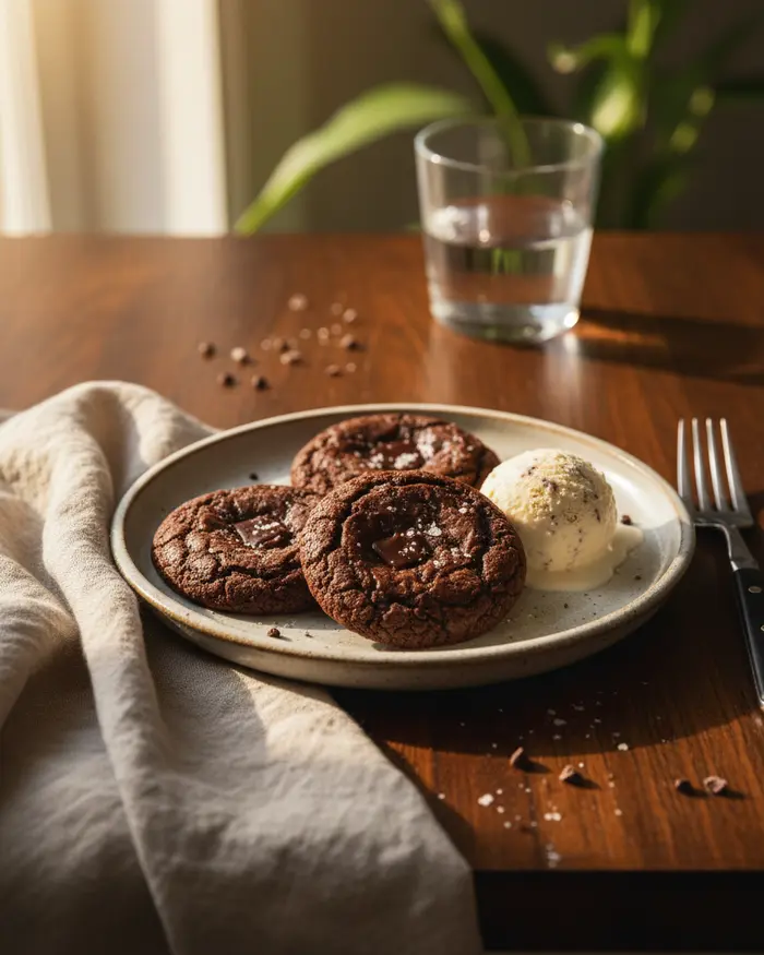 Brownie Cookies serving suggestion