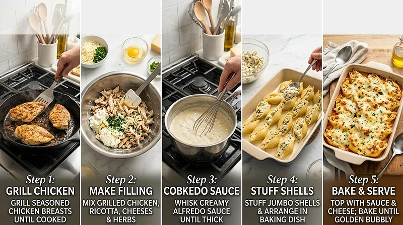 Chicken Alfredo Stuffed Shells 3 chicken alfredo dinner
