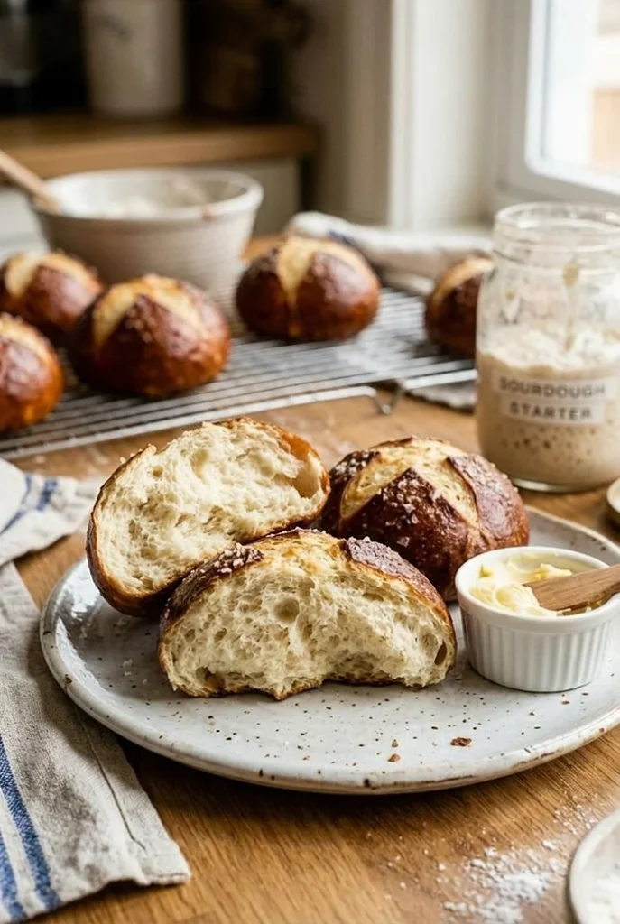 Sourdough Discard Pretzel Buns 4 discard bread ideas