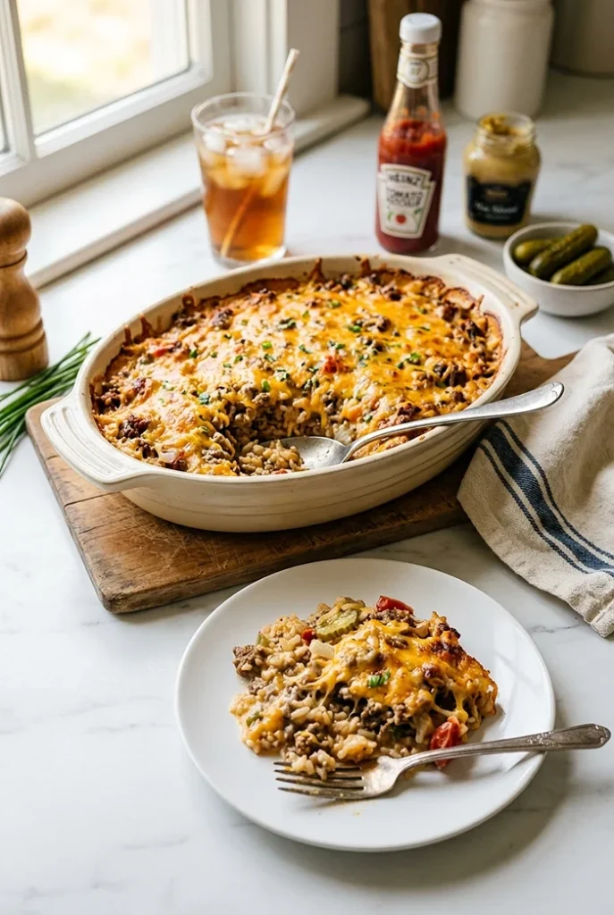 Cheeseburger Rice Casserole 4 easy dinner casserole