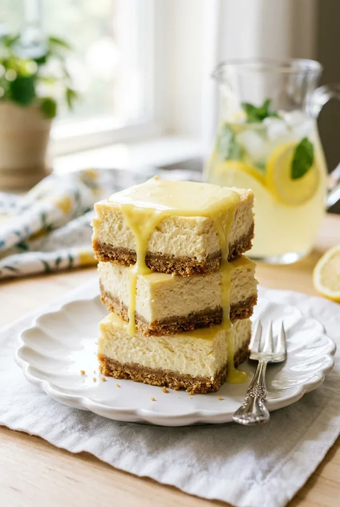 Lemonade Cheesecake Bars 4 easy party desserts