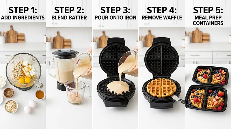 Protein Waffle Meal Prep 3 freezer breakfast prep