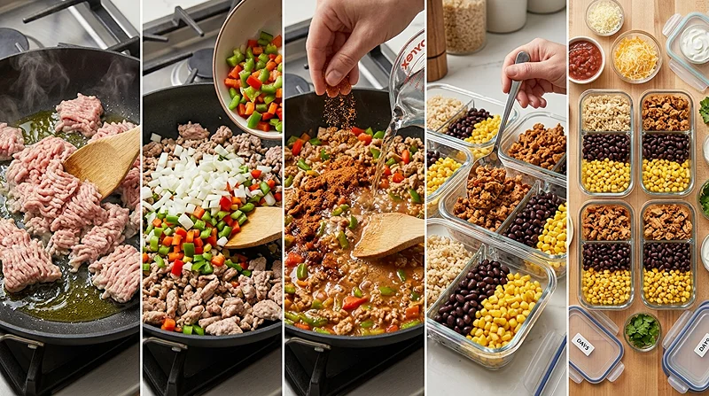 Turkey Taco Meal Prep 3 ground turkey meal prep