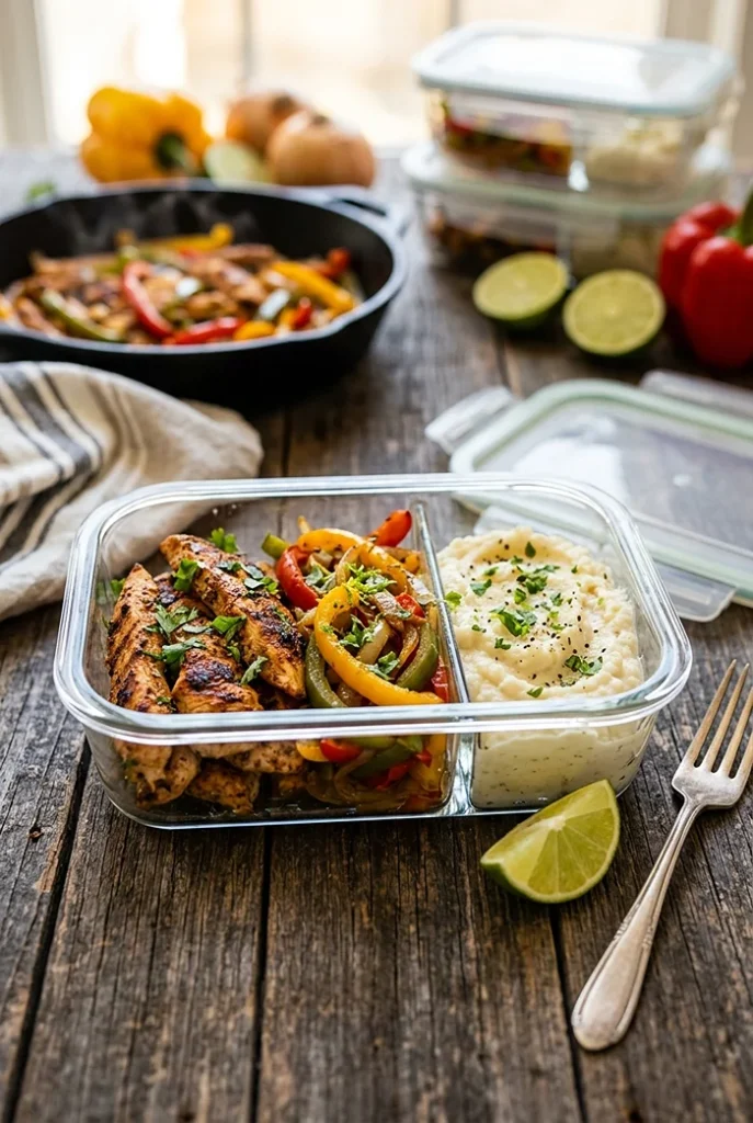 Chicken Fajita Meal Prep Bowls 4 healthy lunch bowls