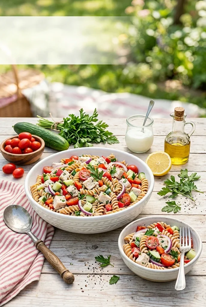 Protein Chicken Pasta Salad 4 healthy pasta salad