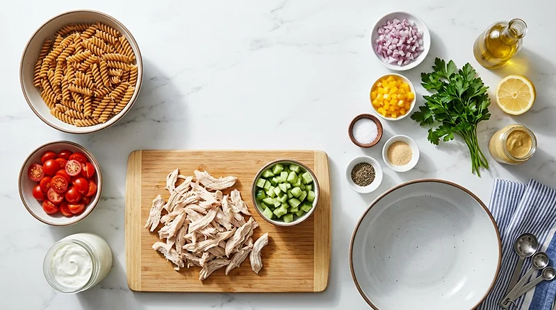 Protein Chicken Pasta Salad 2 high protein pasta salad