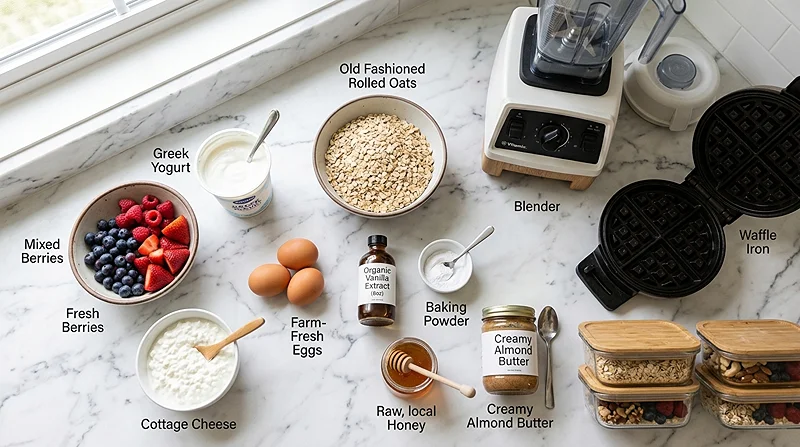 Protein Waffle Meal Prep 2 high protein waffles