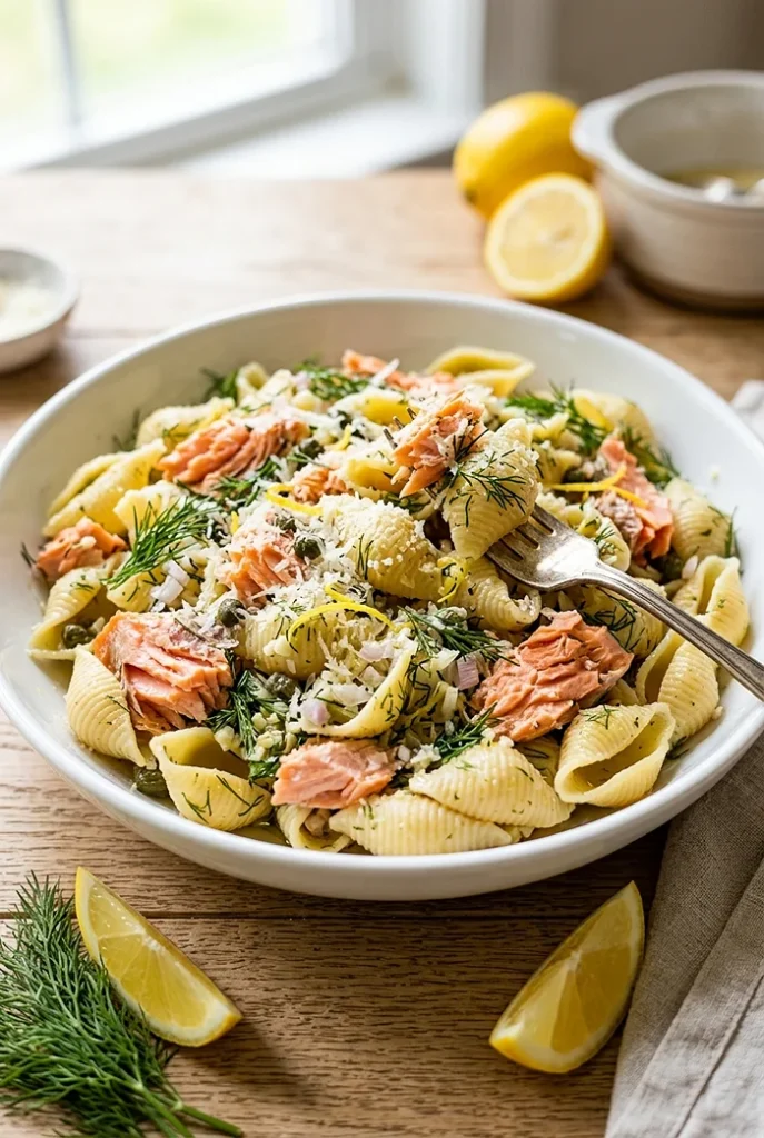 Lemon Dill Salmon Pasta Salad 4 lemon dill pasta salad