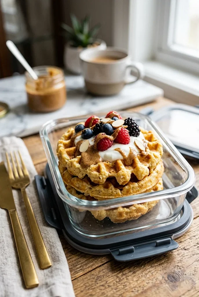 Protein Waffle Meal Prep 4 make ahead breakfast