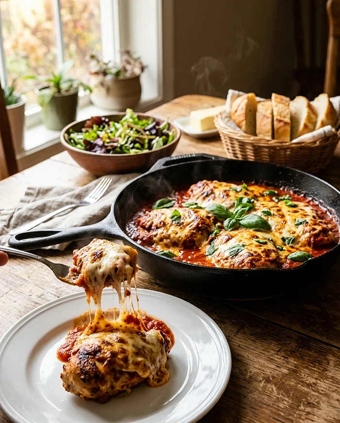 One Pan Mozzarella Chicken 4 mozzarella chicken bake