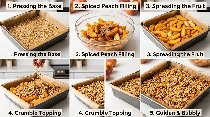Peach Crisp Bars 3 oat peach bars
